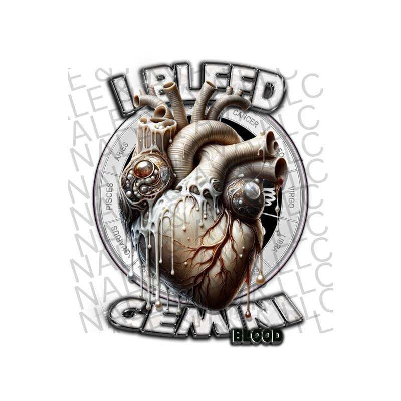 I Bleed Gemini DTF Transfer T-Shirts, Hoodie, Sweatshirt | CiraTrend.com