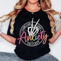I Came I Saw I Had Anxiety T-Shirt, Mental Health T-Shirt, Funny Mama T-Shirt, Bright Doodle, Sarcastic Skeleton T-Shirt...