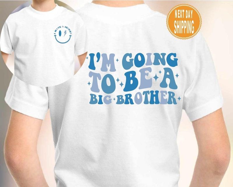 I Have a Secret Going to Be a Big Brother Pink Front Back Toddler Sweatshirt, Front Back T-shirt, Big Brother Toddler...