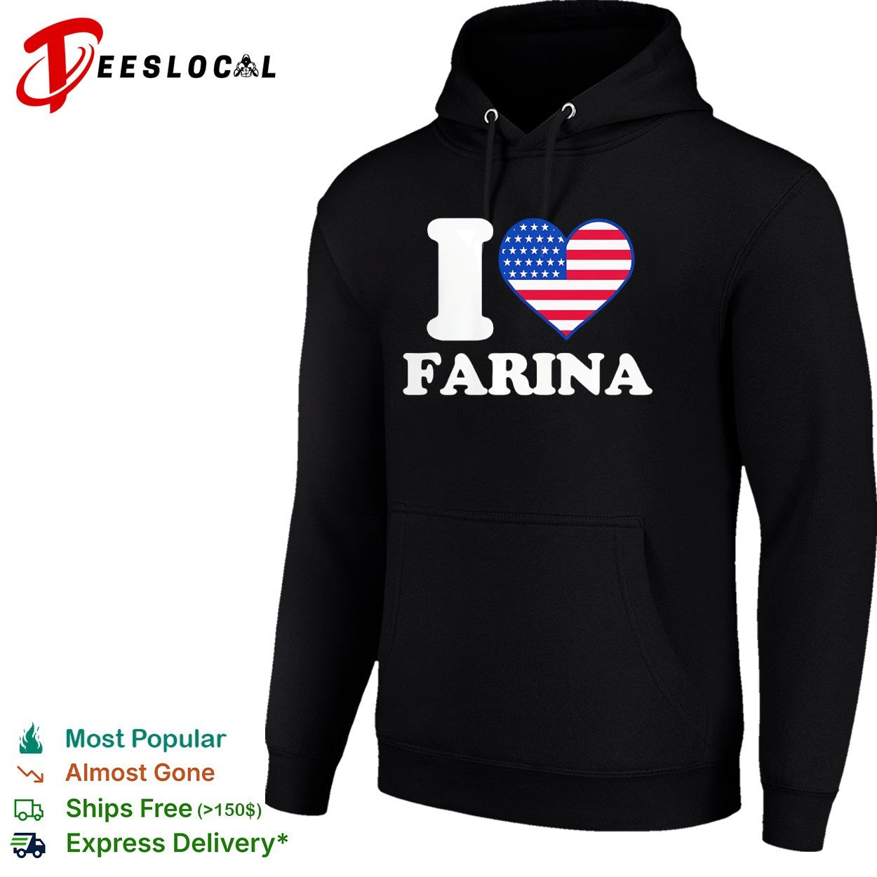 I Love Farina American heart flag graphic shirt