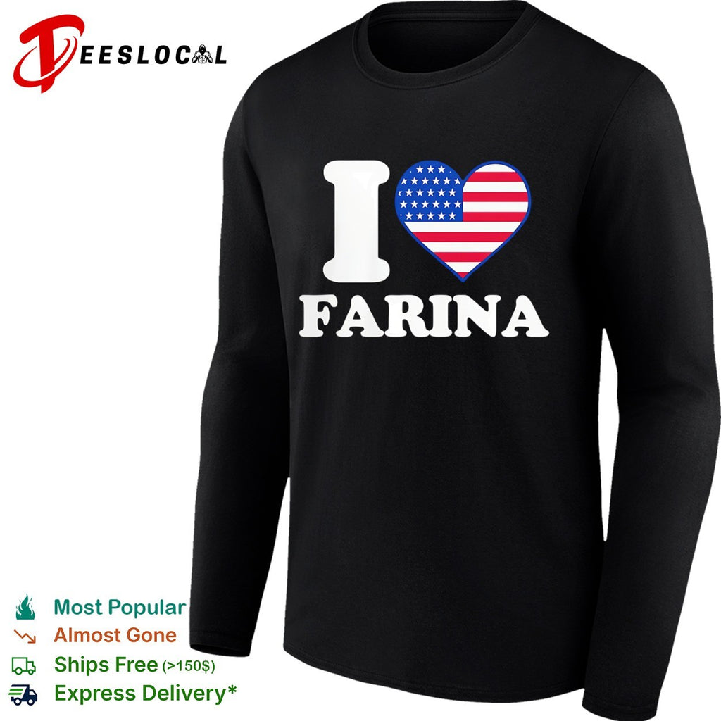 I Love Farina American heart flag graphic shirt
