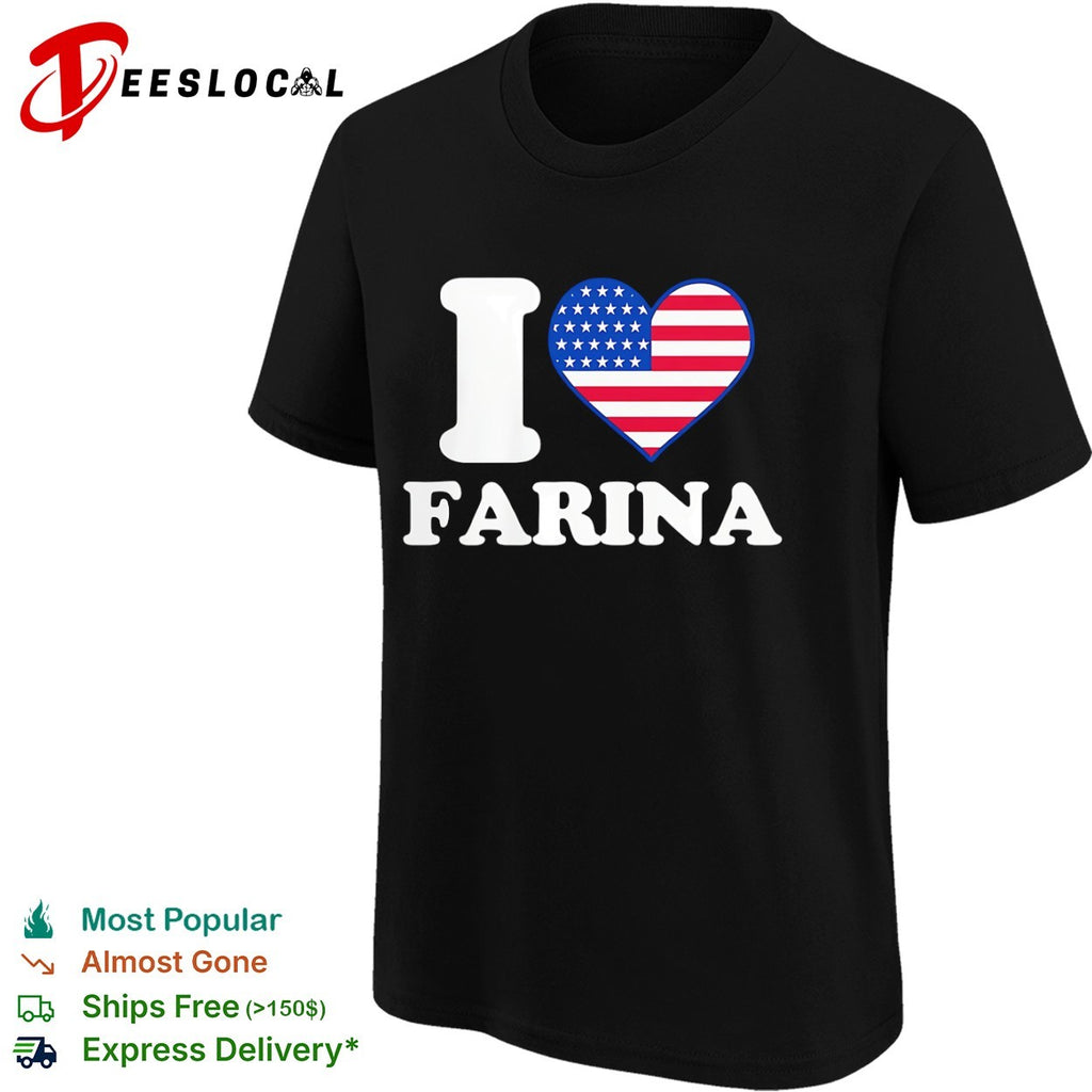 I Love Farina American heart flag graphic shirt