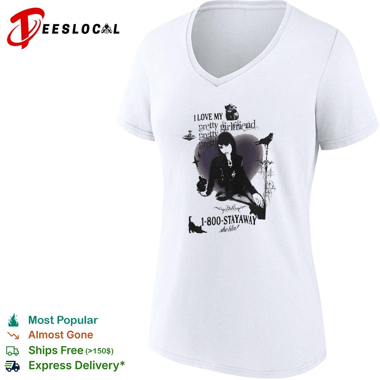 I Love My pretty girlfriend 1 800 Stayaway she bites Vivienne Westwood shirt