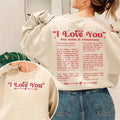 I Love You In Book Quotes Sweatshirt, Romantasy Tee Shirt, I Love You Book Quotes T-Shirt, Gift For Book Lovers,...