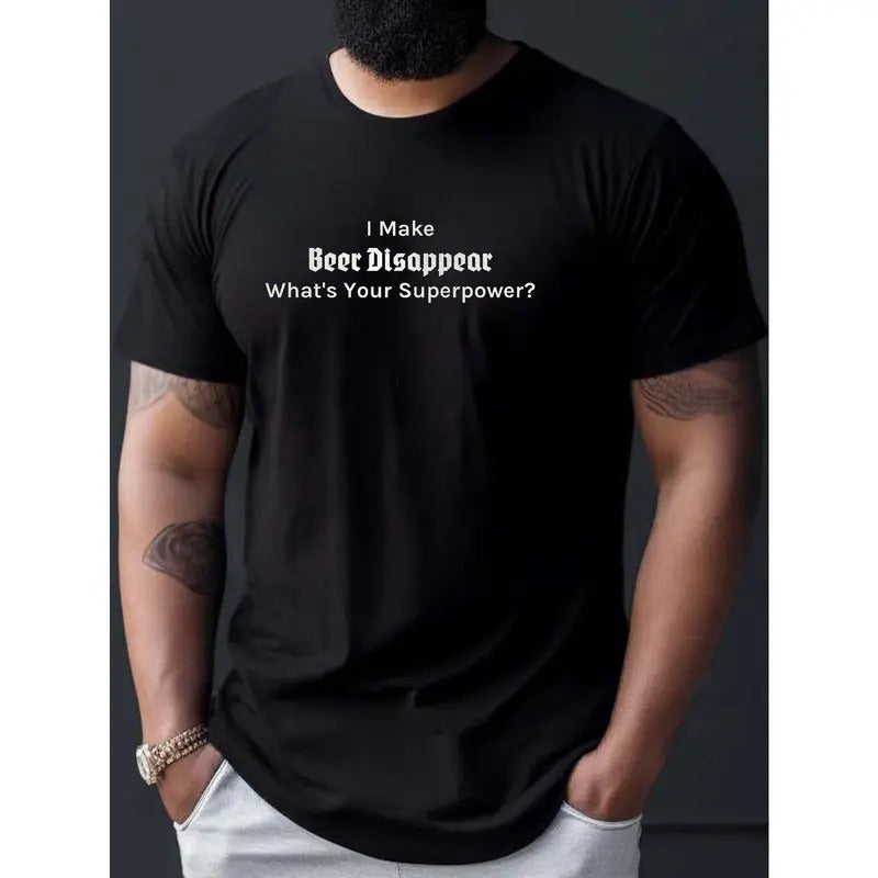 I MAKE BEER DISAPPEAR Print T Shirt, Tees For Men, Casual Short Sleeve T-shirt For Summer Made in USA Hoodie, Sweatshirt