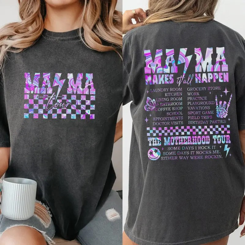 I Rock It Sometimes It Rocks Me Shirt, Double-Side Rock Shirt, Mother's Day Shirt, Motherhood Tour Tee Hoodie, Sweatshirt