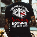 I SURVIVED OPEN HEART Surgery NOTHING SCARES ME Rib Cage Print Men's T-shirt Hoodie, Sweatshirt | CiraTrend.com