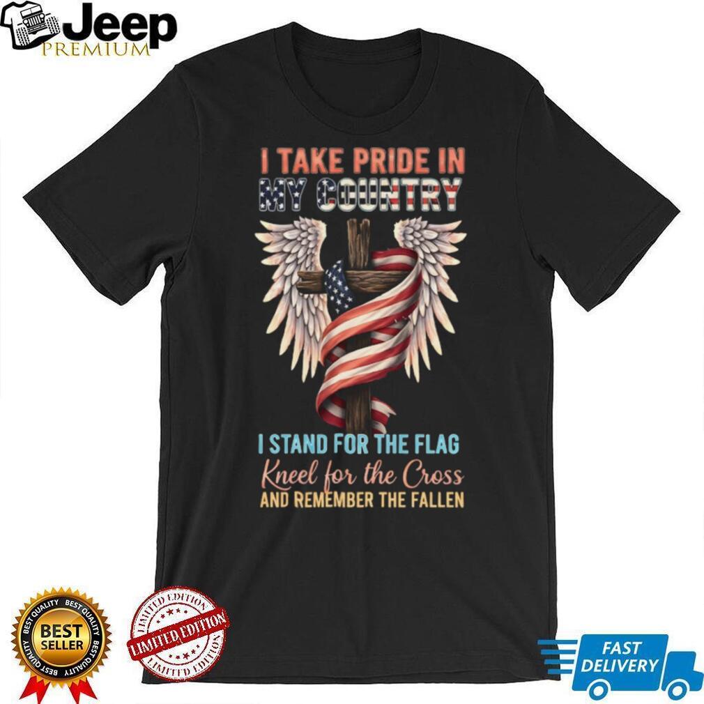 I Stand For The Flag Kneel For The Cross Patriotic Christian Tee
