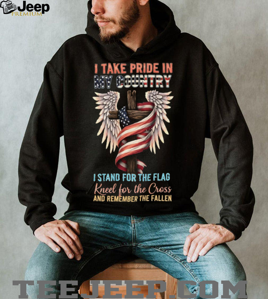 I Stand For The Flag Kneel For The Cross Patriotic Christian Tee