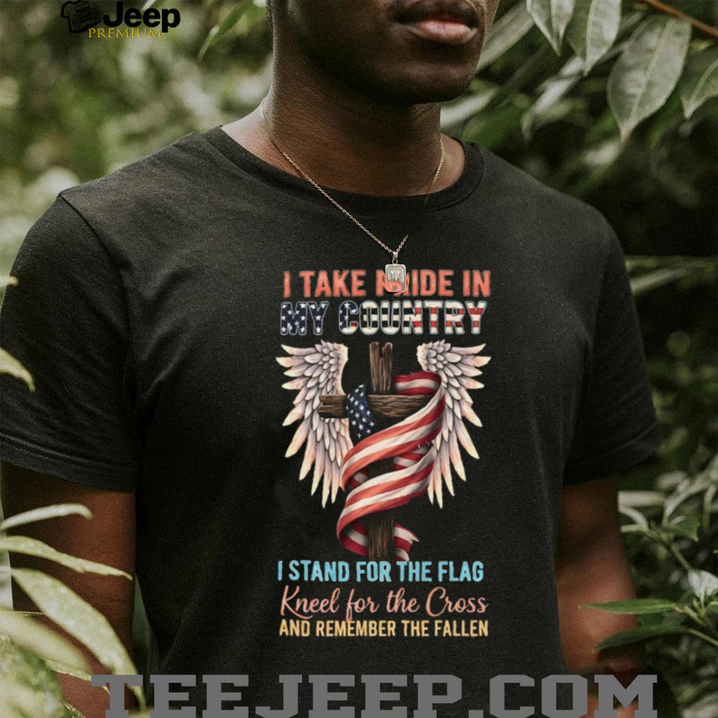 I Stand For The Flag Kneel For The Cross Patriotic Christian Tee