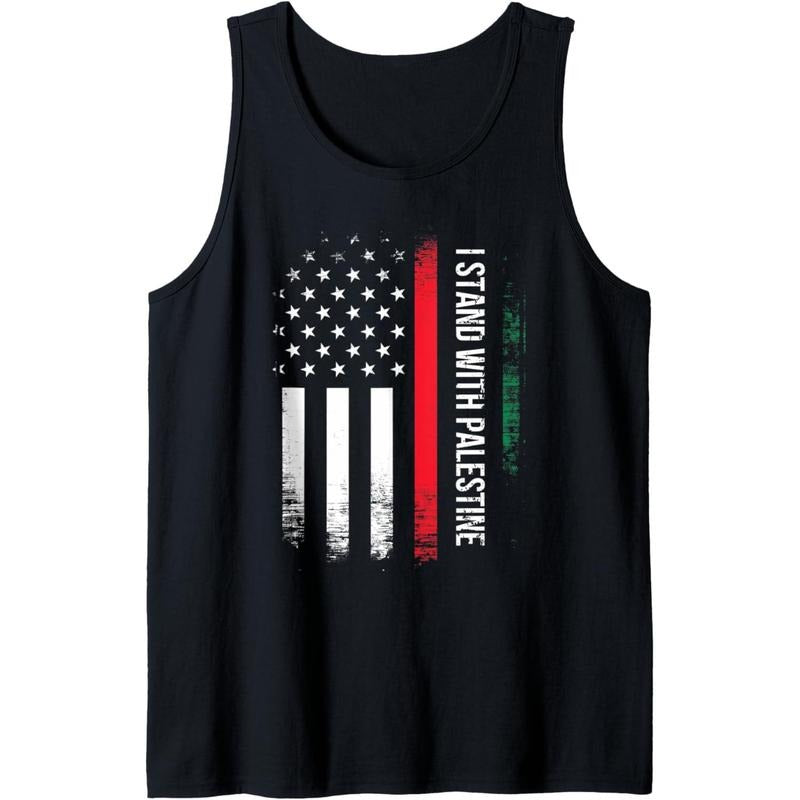 I Stand With Palestine American Flag Arabic Freedom Tank Top made in USA T-Shirts, Hoodie, Sweatshirt | CiraTrend.com