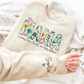 I Wear My Heart On My Sleeve Sweatshirt, Mothers Day Shirt, Mama Sweatshirt with Kids Name on Sleeve, Personalized Mother...