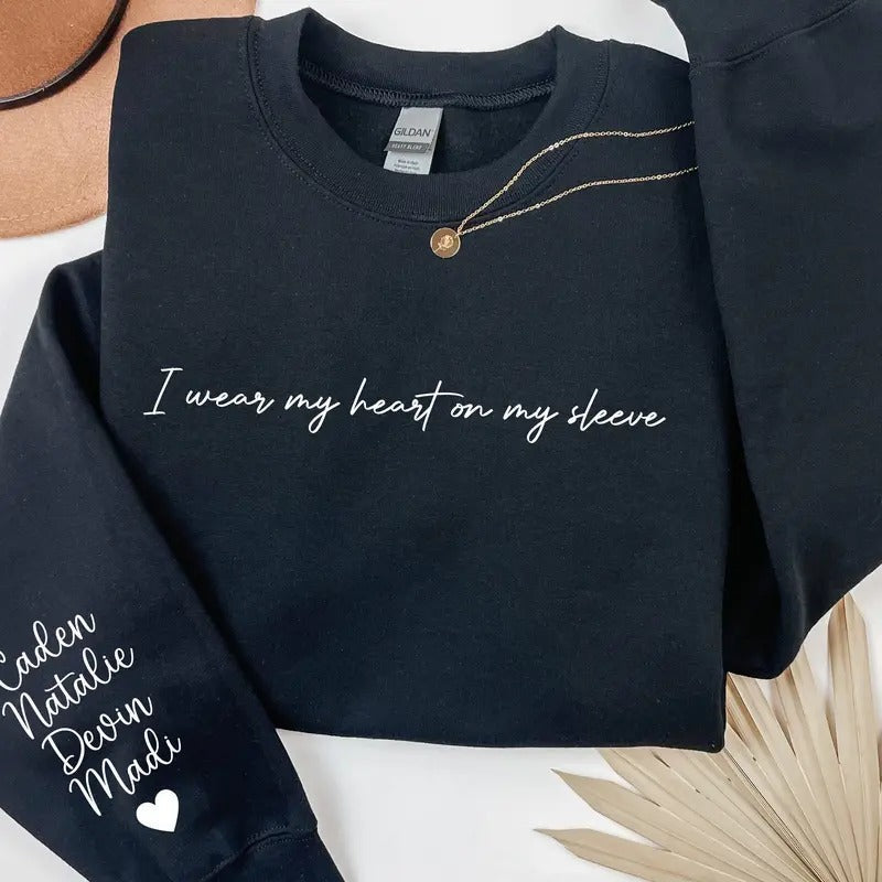 I Wear My Heart On My Sleeve Valentine's Day Sweatshirt T-Shirts, Hoodie | CiraTrend.com