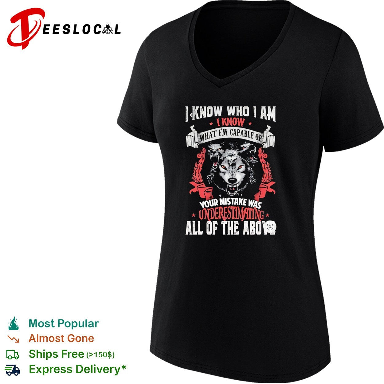 I know who I am wolf pack motivational shirt