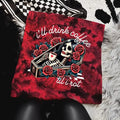 'I'll Drink Coffee Til I Rot' Red & Black Tie Dye Crewneck Sweatshirt, Alt, Grunge, Streetwear, Sarcastic, Punk, Cotton, Casual, Comfort