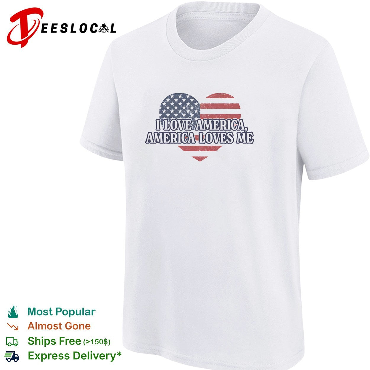 I love America America loves me heart flag shirt