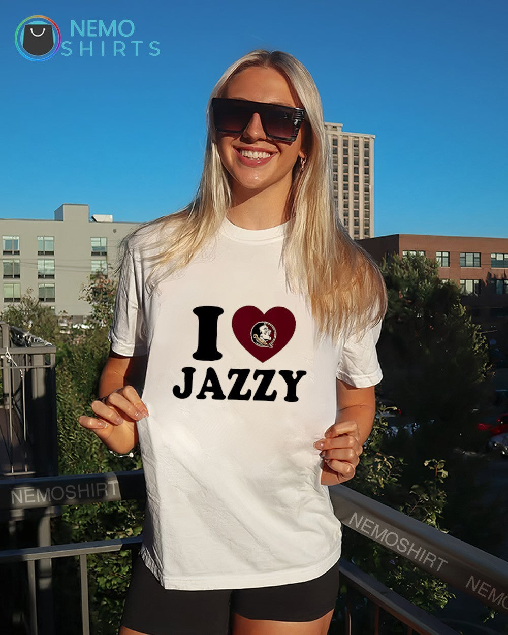 I love Jazzy Francik Florida State Seminoles in heart shirt