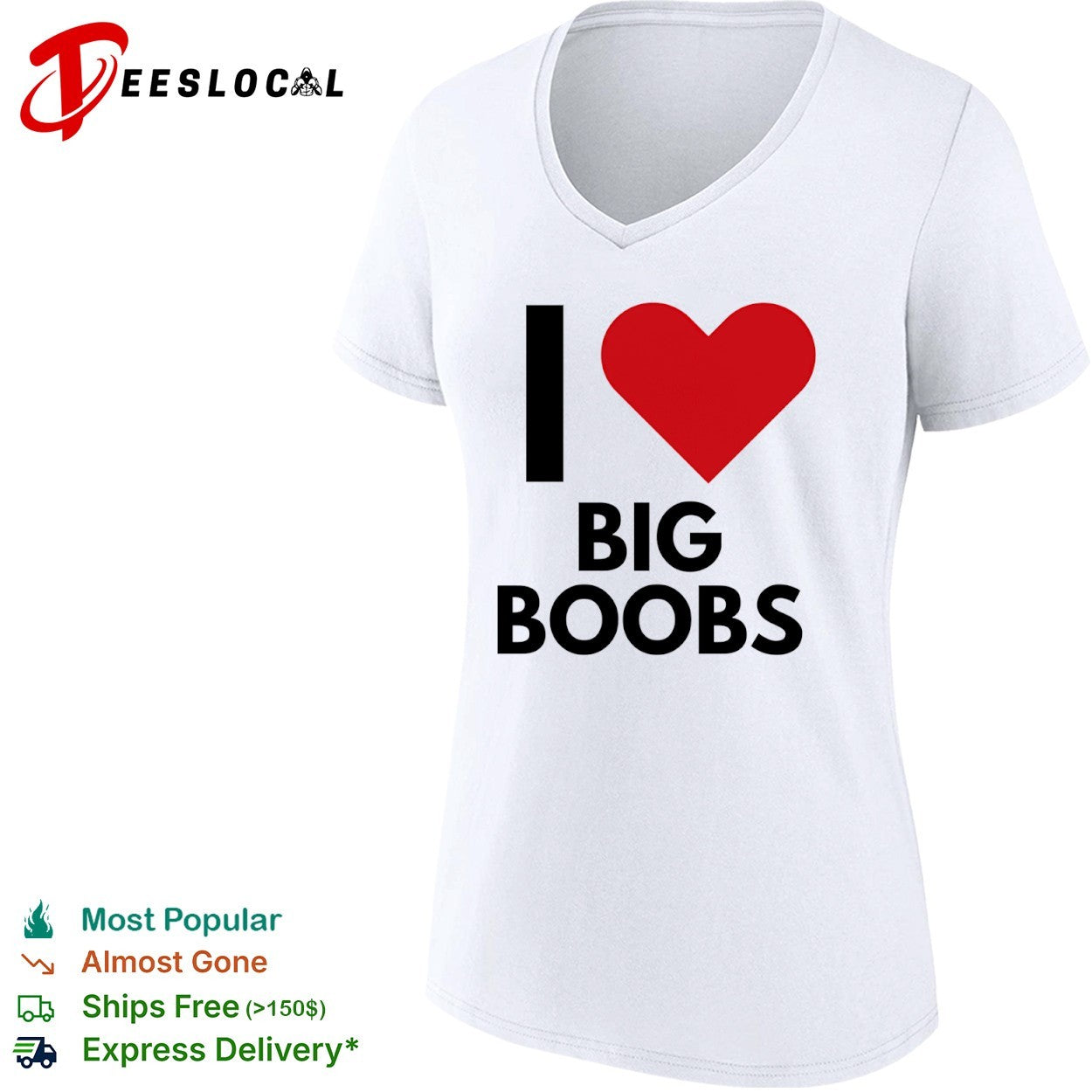 I love big boobs heart shirt