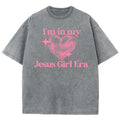 I'm In My Jesus Girl Era Unisex Washed T-Shirt, Christian Jesus  t shirts, Vintage 90s Graphic Tee Gift Hoodie, Sweatshirt