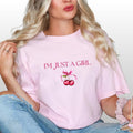 I'm Just A Girl Shirt, Coquette Cherry Graphic Printed Tee, Cherries Lover Women Unhinged Shirt, I'm Literally Just A...