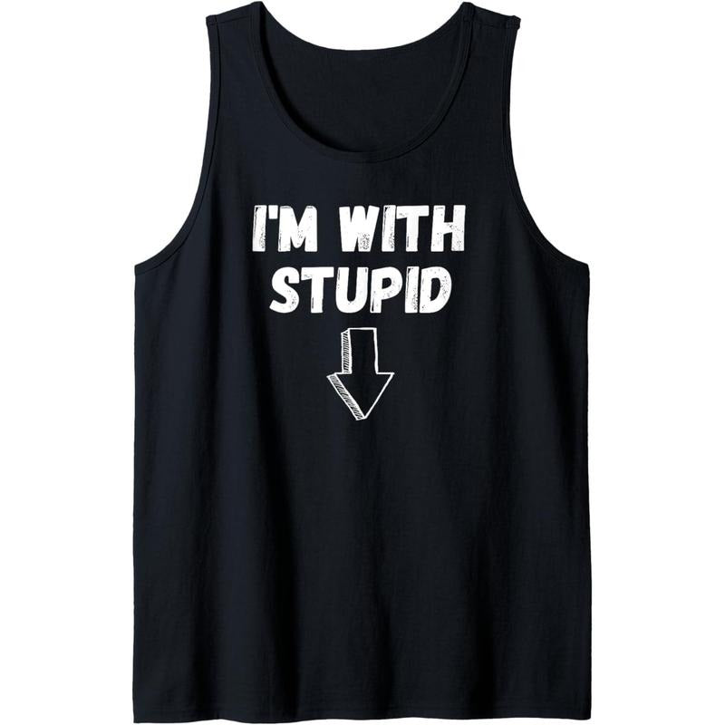 I'm With Stupid, Down Arrow, Funny Joke, Fun Costume Tee Tank Top MADE IN USA Hoodie, Sweatshirt | CiraTrend.com