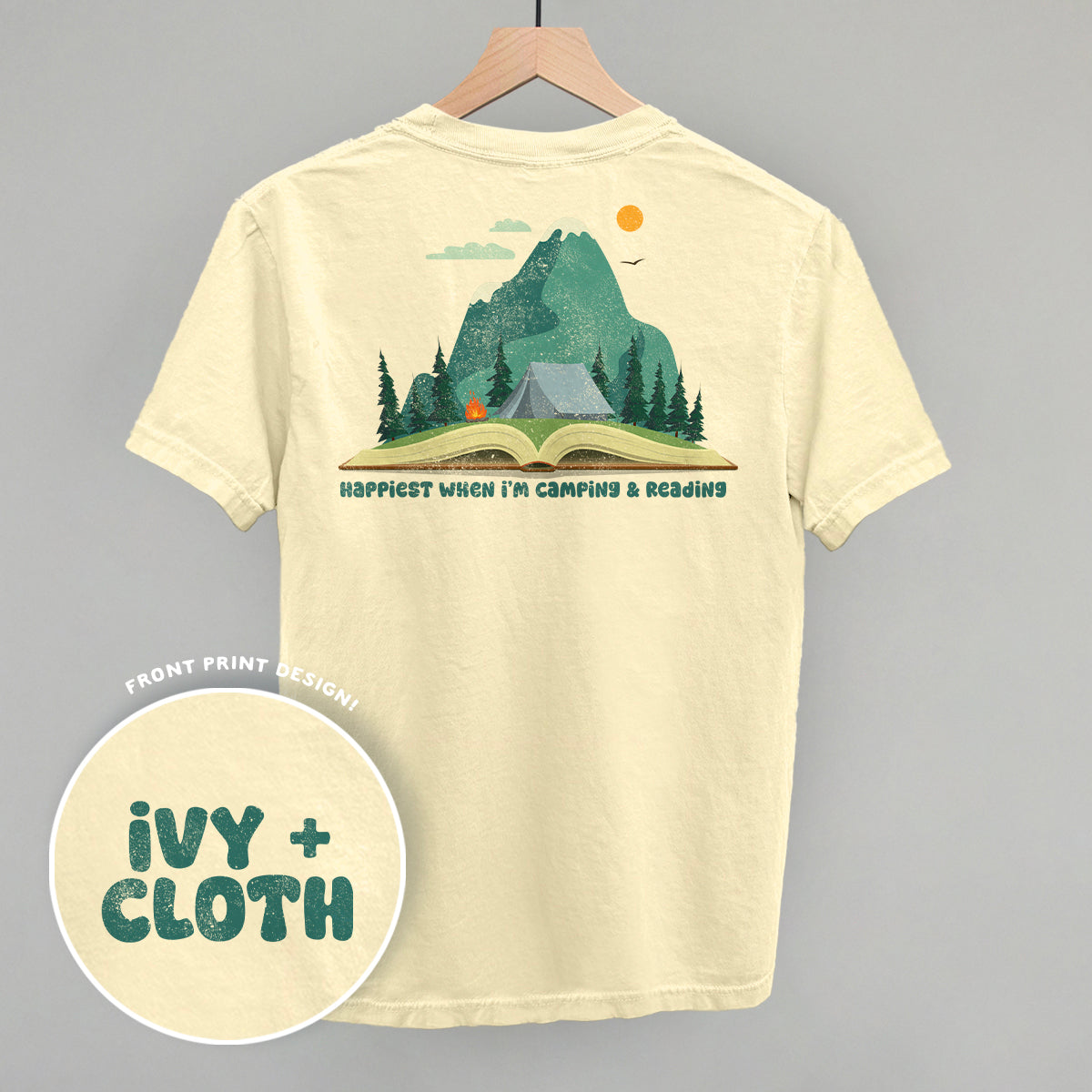 Happiest When I'm Camping & Reading (Back Print) T-Shirts, Hoodie, Sweatshirt | CiraTrend.com (Image 1)