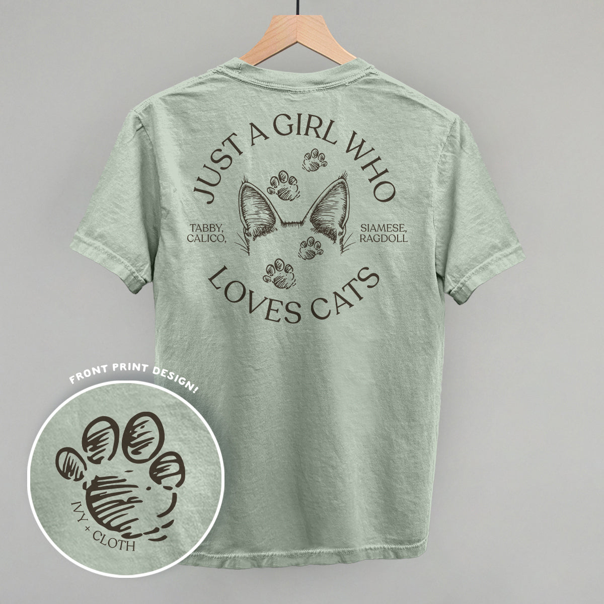 Just A Girl Who Loves Cats (Back Print) T-Shirts, Hoodie, Sweatshirt | CiraTrend.com (Image 1)