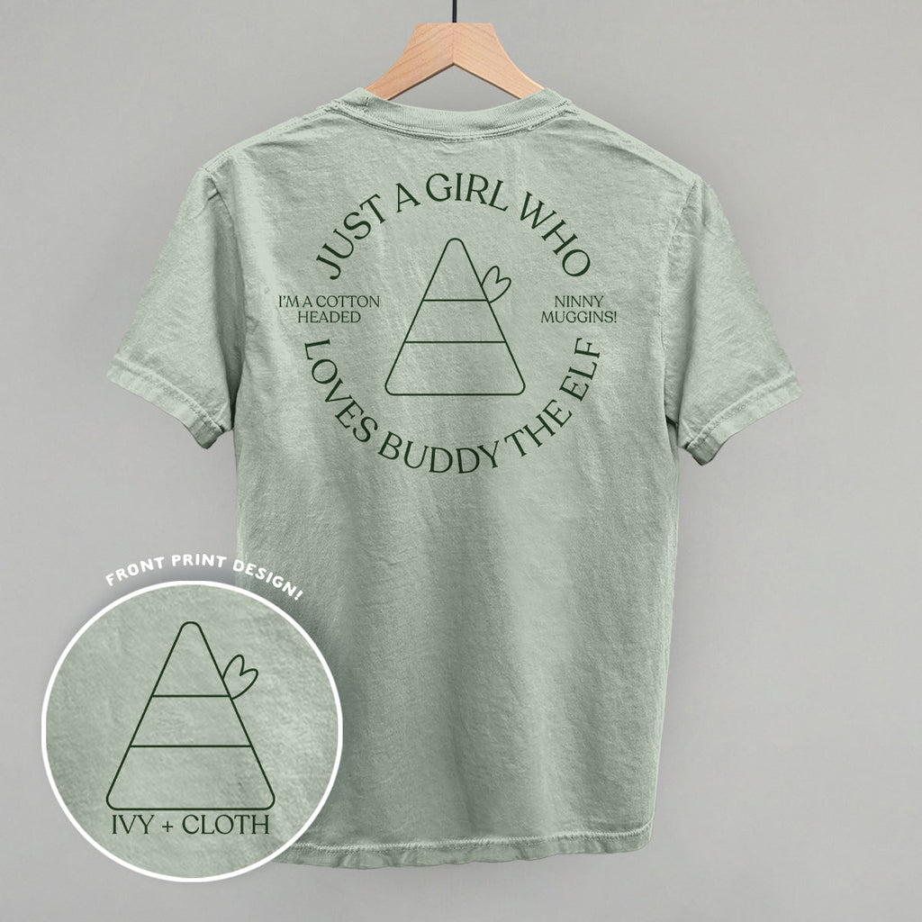 Just A Girl Who Loves Buddy The Elf (Back Print) T-Shirts, Hoodie, Sweatshirt | CiraTrend.com (Image 2)