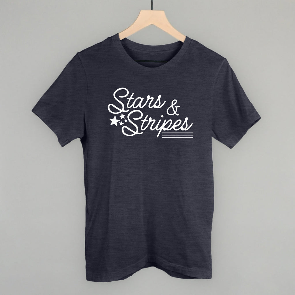 Stars & Stripes White Script T-Shirts, Hoodie, Sweatshirt | CiraTrend.com (Image 1)