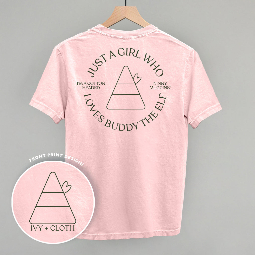 Just A Girl Who Loves Buddy The Elf (Back Print) T-Shirts, Hoodie, Sweatshirt | CiraTrend.com (Image 3)