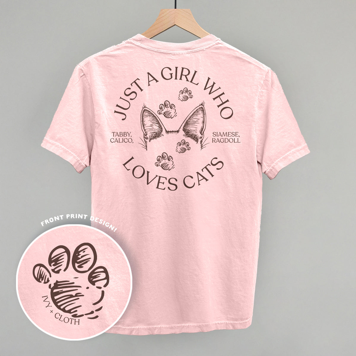 Just A Girl Who Loves Cats (Back Print) T-Shirts, Hoodie, Sweatshirt | CiraTrend.com (Image 2)
