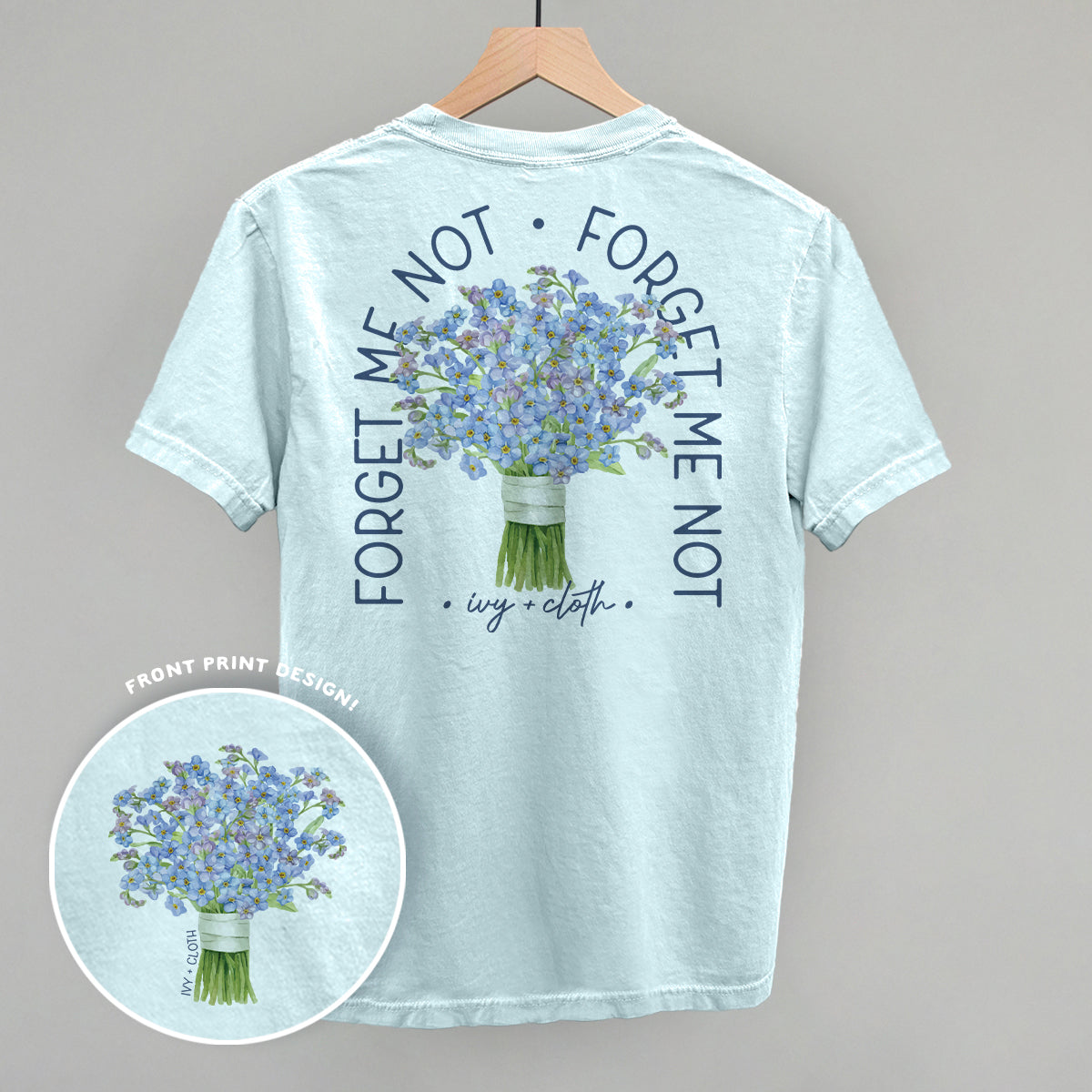 Forget Me Not Bouquet (Back Print) T-Shirts, Hoodie, Sweatshirt | CiraTrend.com (Image 1)