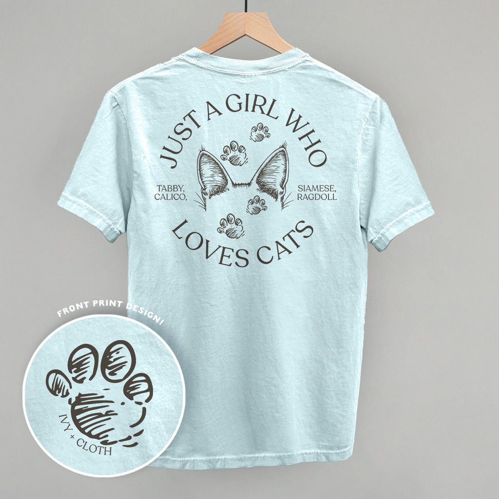Just A Girl Who Loves Cats (Back Print) T-Shirts, Hoodie, Sweatshirt | CiraTrend.com (Image 3)