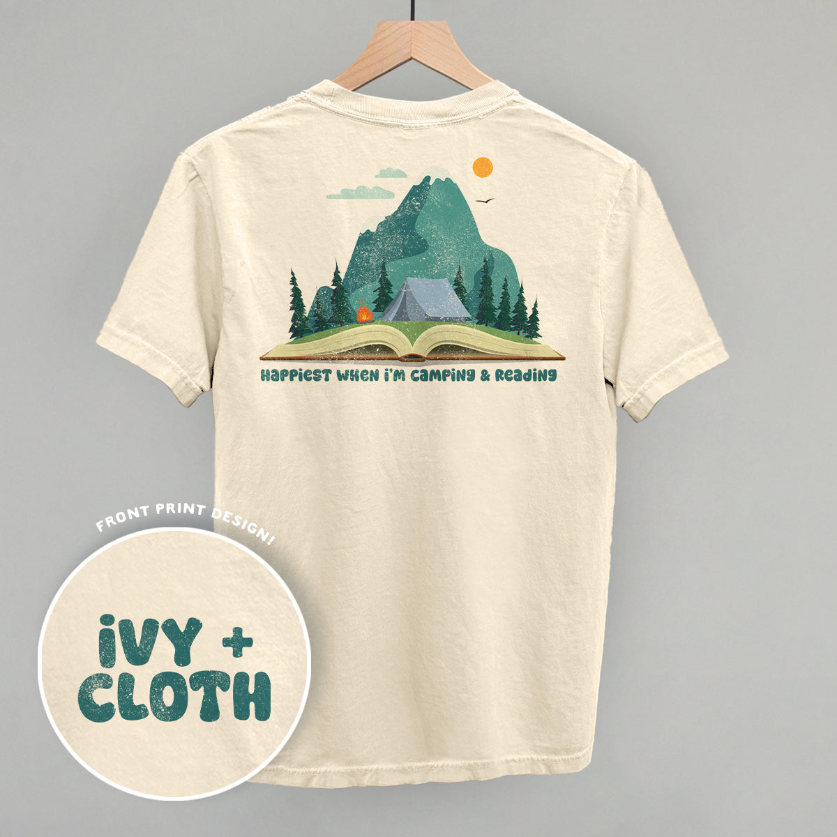 Happiest When I'm Camping & Reading (Back Print) T-Shirts, Hoodie, Sweatshirt | CiraTrend.com (Image 2)