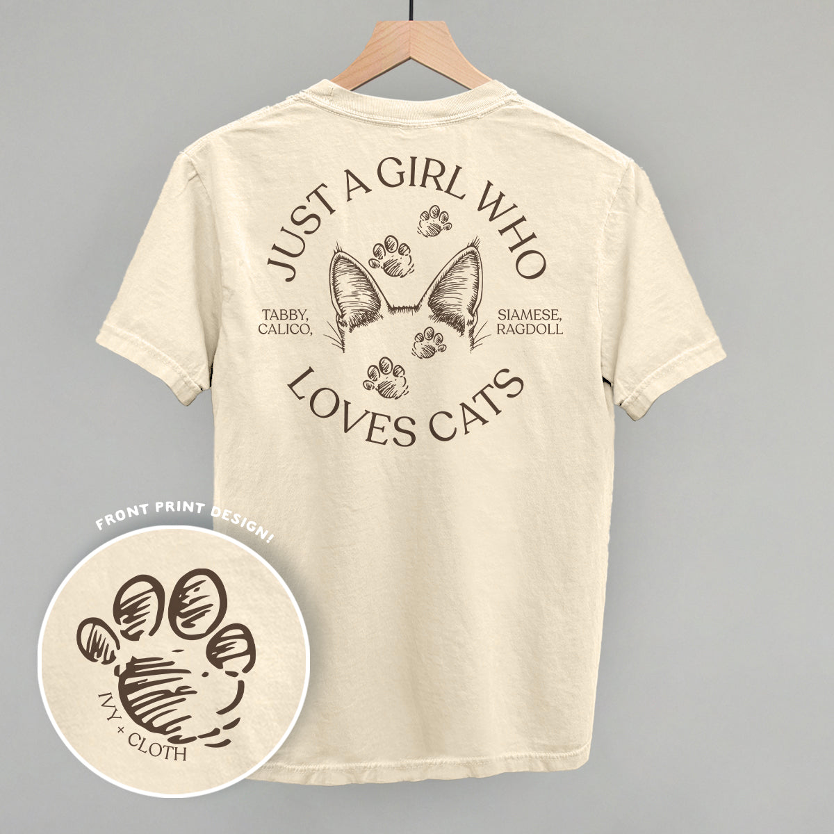 Just A Girl Who Loves Cats (Back Print) T-Shirts, Hoodie, Sweatshirt | CiraTrend.com (Image 4)