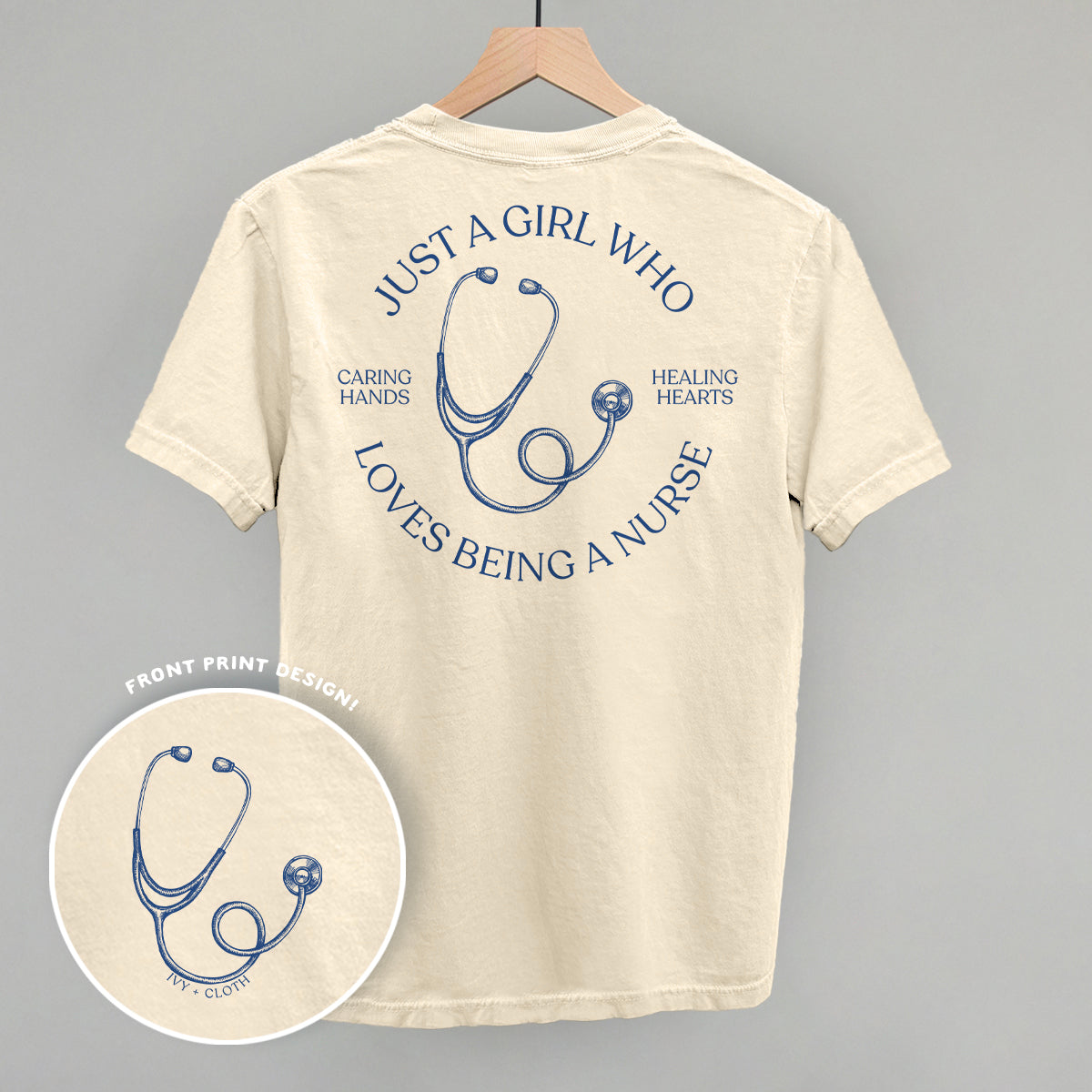 Just A Girl Who Loves Being A Nurse (Back Print) T-Shirts, Hoodie, Sweatshirt | CiraTrend.com (Image 4)