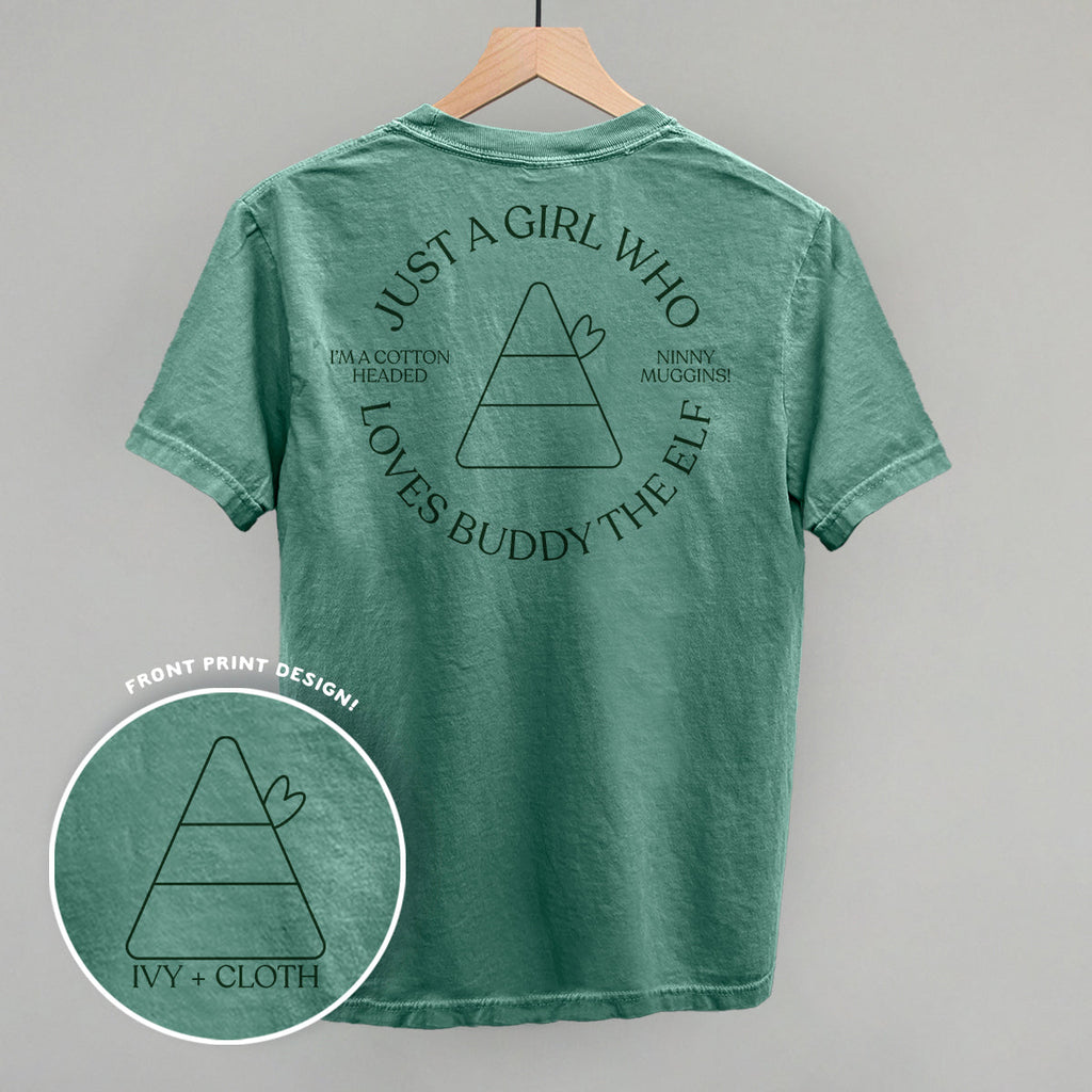 Just A Girl Who Loves Buddy The Elf (Back Print) T-Shirts, Hoodie, Sweatshirt | CiraTrend.com (Image 4)