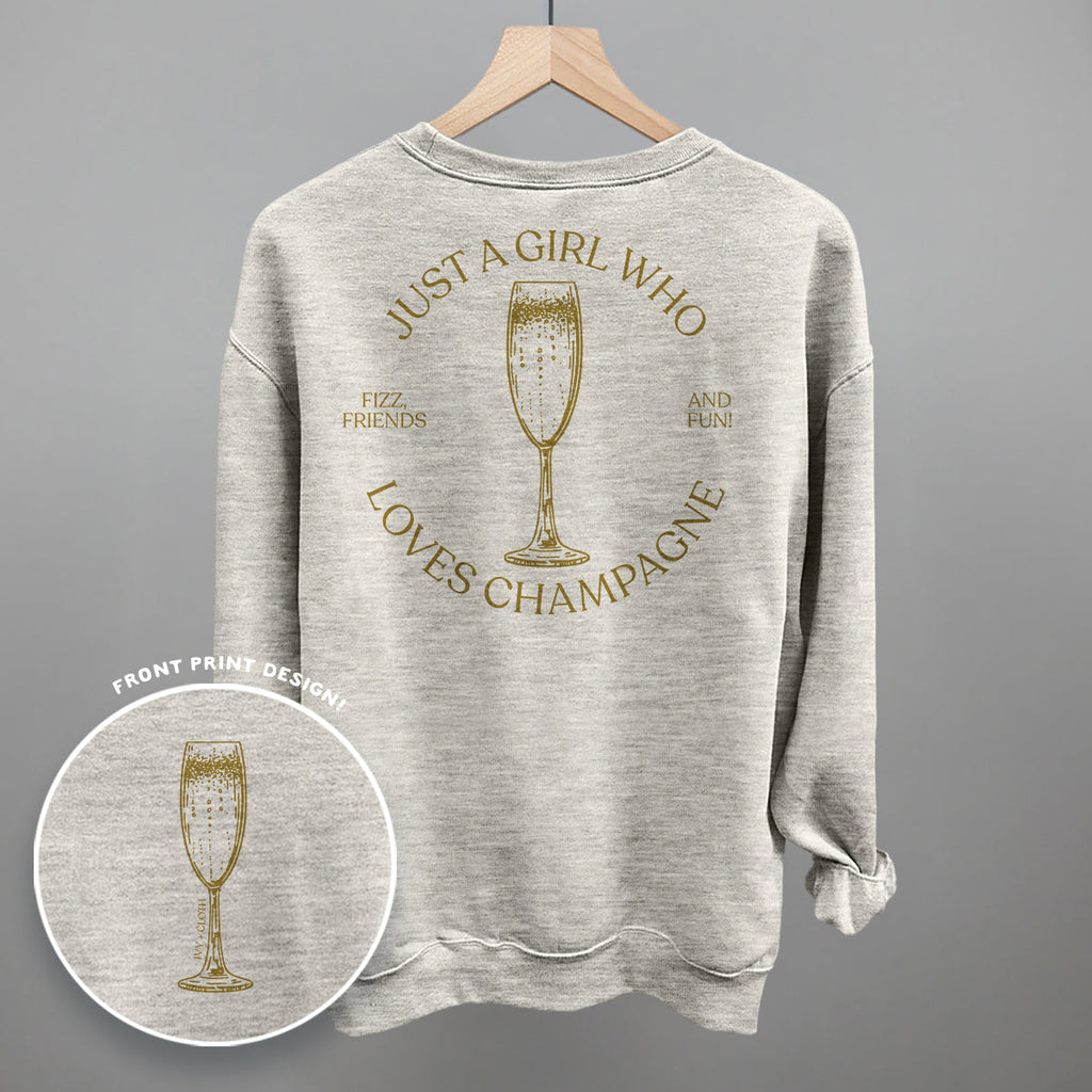 Just A Girl Who Loves Champagne (Back Print) T-Shirts, Hoodie, Sweatshirt | CiraTrend.com (Image 3)