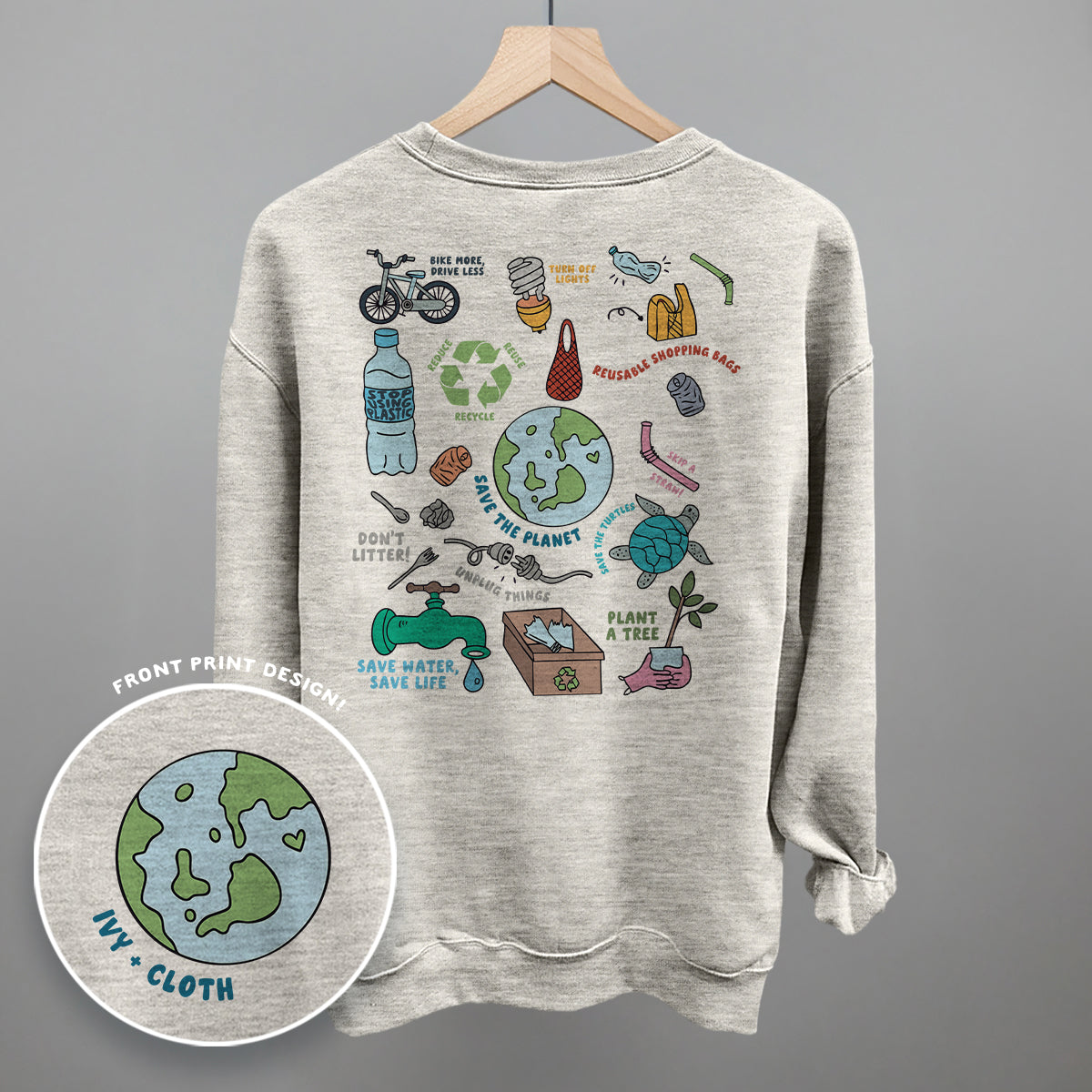 Save The Planet Doodles (Back Print) T-Shirts, Hoodie, Sweatshirt | CiraTrend.com (Image 4)