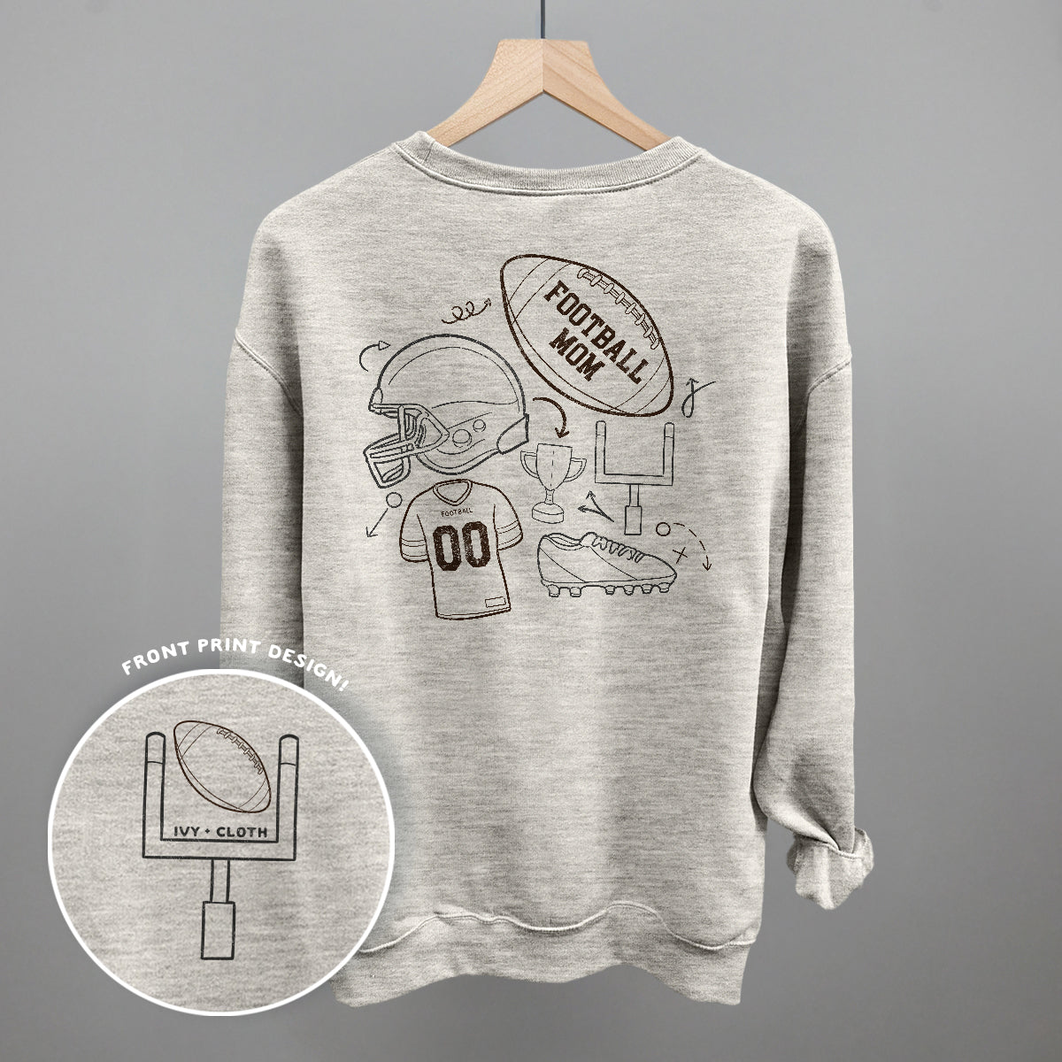 Football Mom Doodle (Back Print) T-Shirts, Hoodie, Sweatshirt | CiraTrend.com (Image 4)