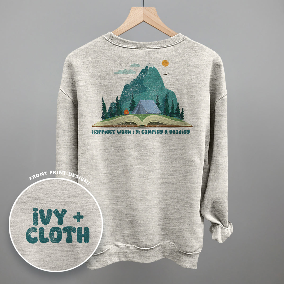 Happiest When I'm Camping & Reading (Back Print) T-Shirts, Hoodie, Sweatshirt | CiraTrend.com (Image 4)