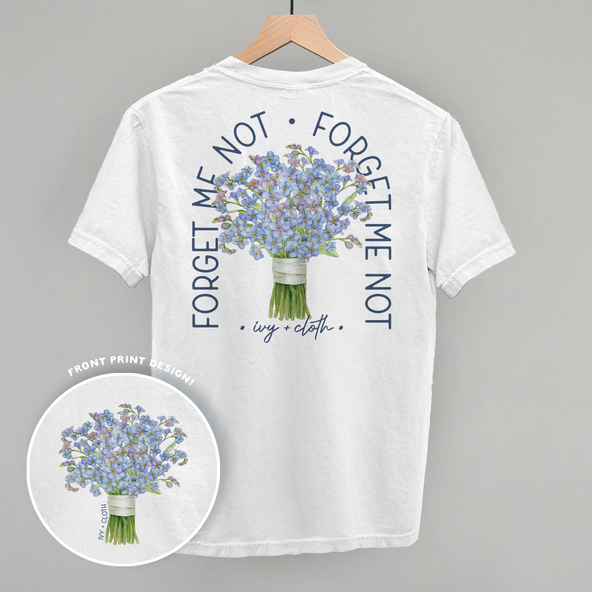 Forget Me Not Bouquet (Back Print) T-Shirts, Hoodie, Sweatshirt | CiraTrend.com (Image 3)