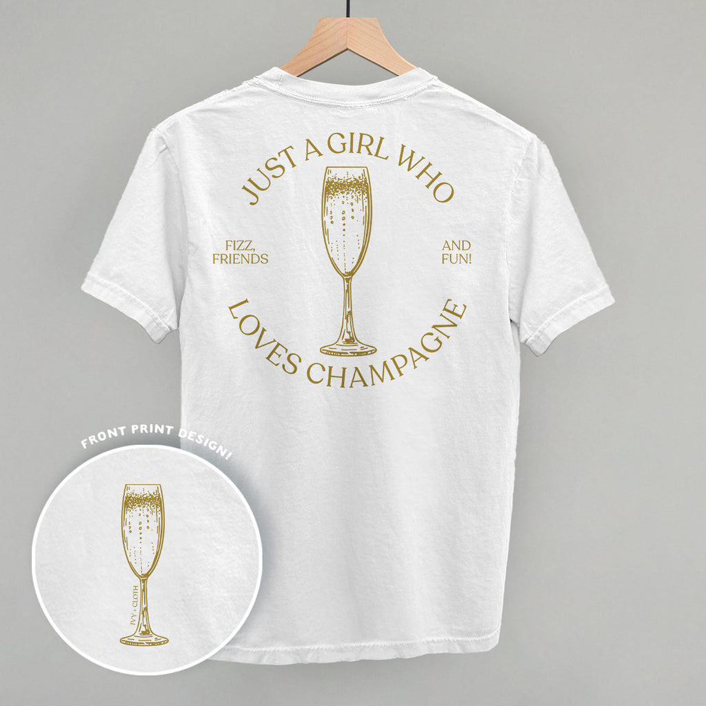 Just A Girl Who Loves Champagne (Back Print) T-Shirts, Hoodie, Sweatshirt | CiraTrend.com (Image 2)