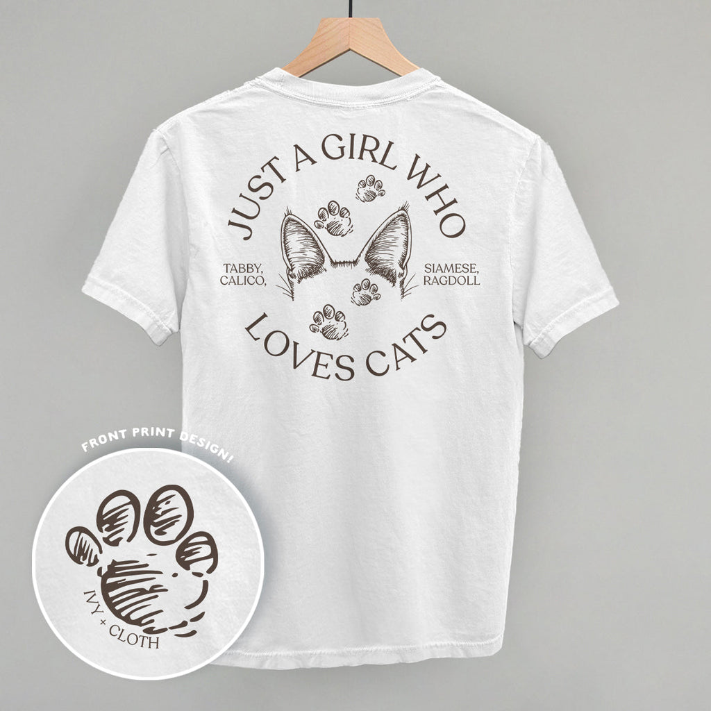 Just A Girl Who Loves Cats (Back Print) T-Shirts, Hoodie, Sweatshirt | CiraTrend.com (Image 5)