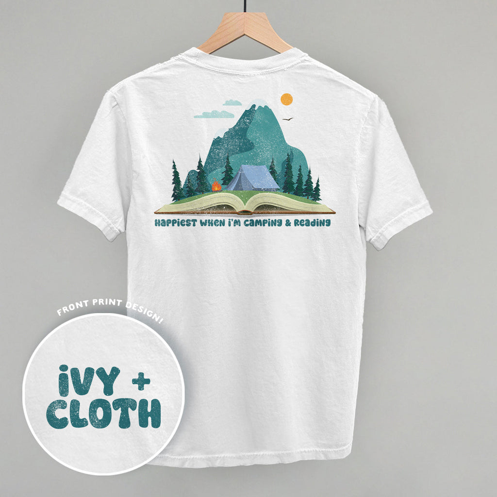 Happiest When I'm Camping & Reading (Back Print) T-Shirts, Hoodie, Sweatshirt | CiraTrend.com (Image 3)