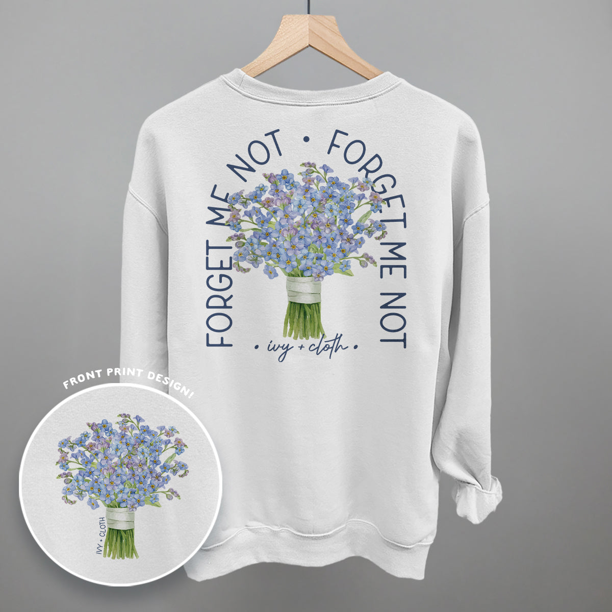 Forget Me Not Bouquet (Back Print) T-Shirts, Hoodie, Sweatshirt | CiraTrend.com (Image 4)