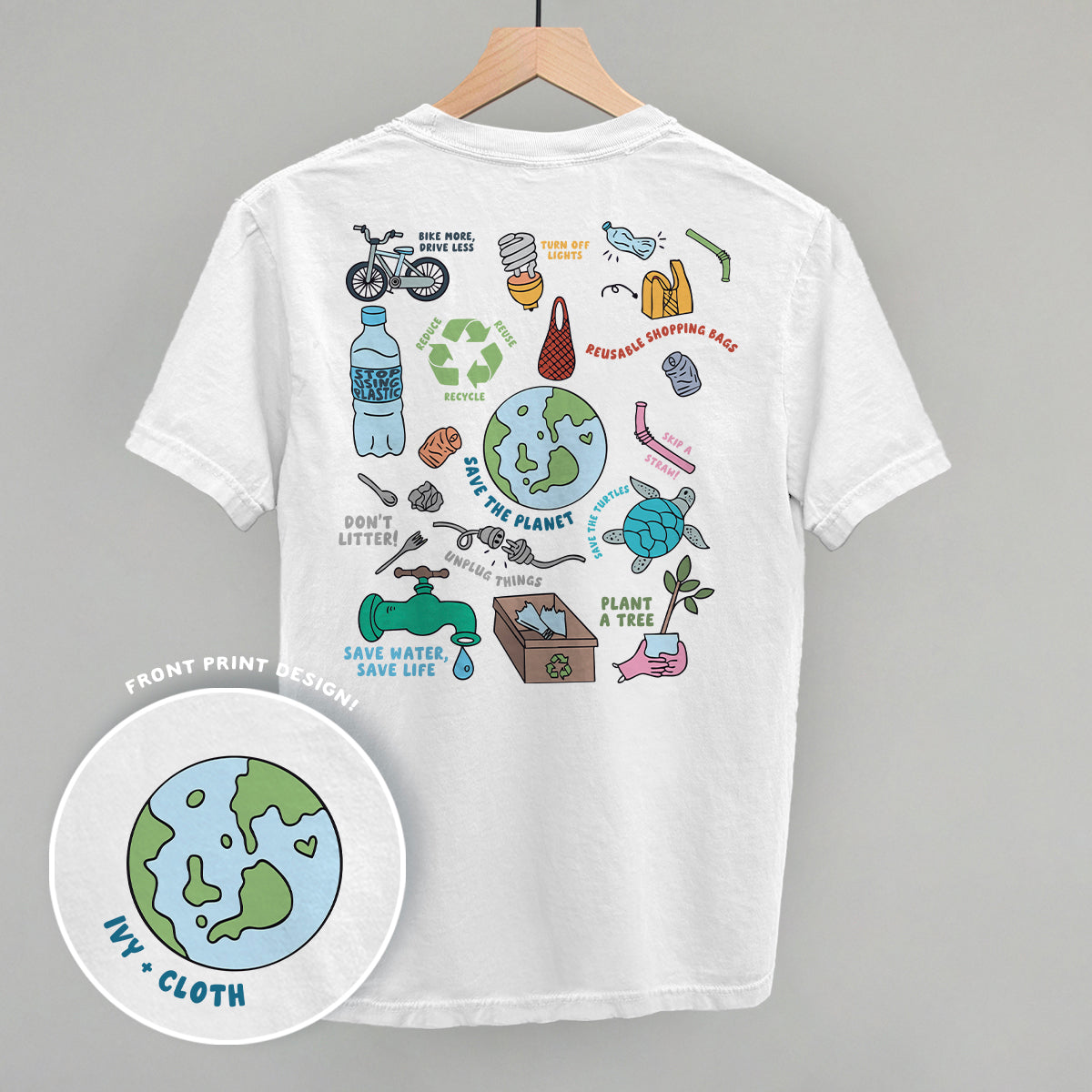 Save The Planet Doodles (Back Print) T-Shirts, Hoodie, Sweatshirt | CiraTrend.com (Image 3)