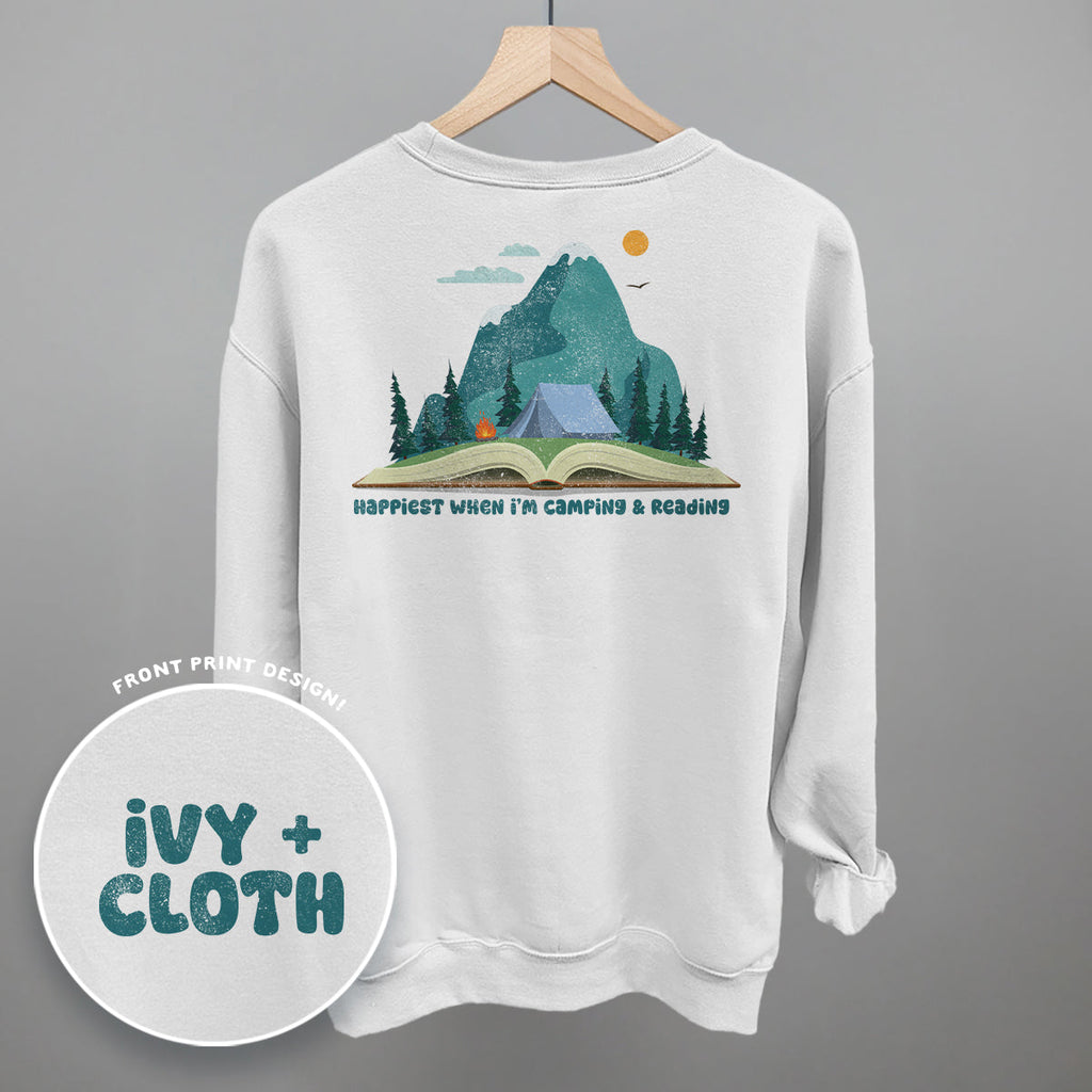 Happiest When I'm Camping & Reading (Back Print) T-Shirts, Hoodie, Sweatshirt | CiraTrend.com (Image 5)
