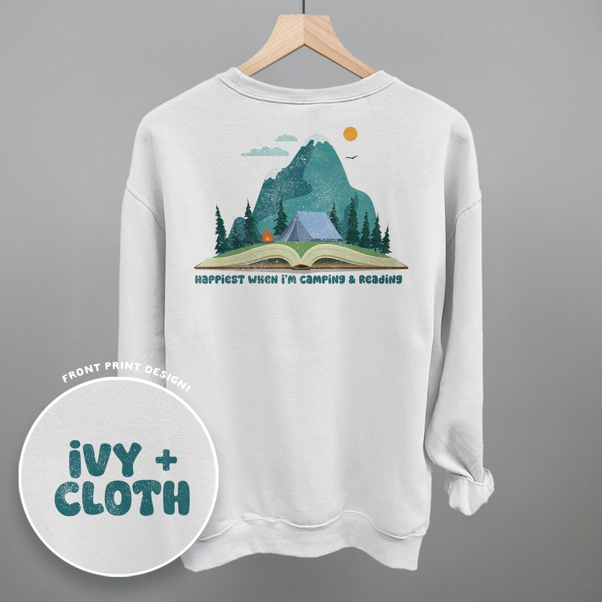 Happiest When I'm Camping & Reading (Back Print) T-Shirts, Hoodie, Sweatshirt | CiraTrend.com (Image 5)