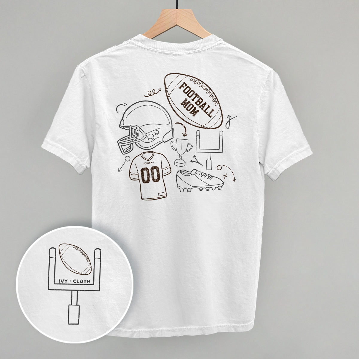 Football Mom Doodle (Back Print) T-Shirts, Hoodie, Sweatshirt | CiraTrend.com (Image 3)